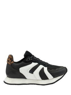 Ravel Innes Leather Blend Lace Up Trainers, Black, Black/Multi