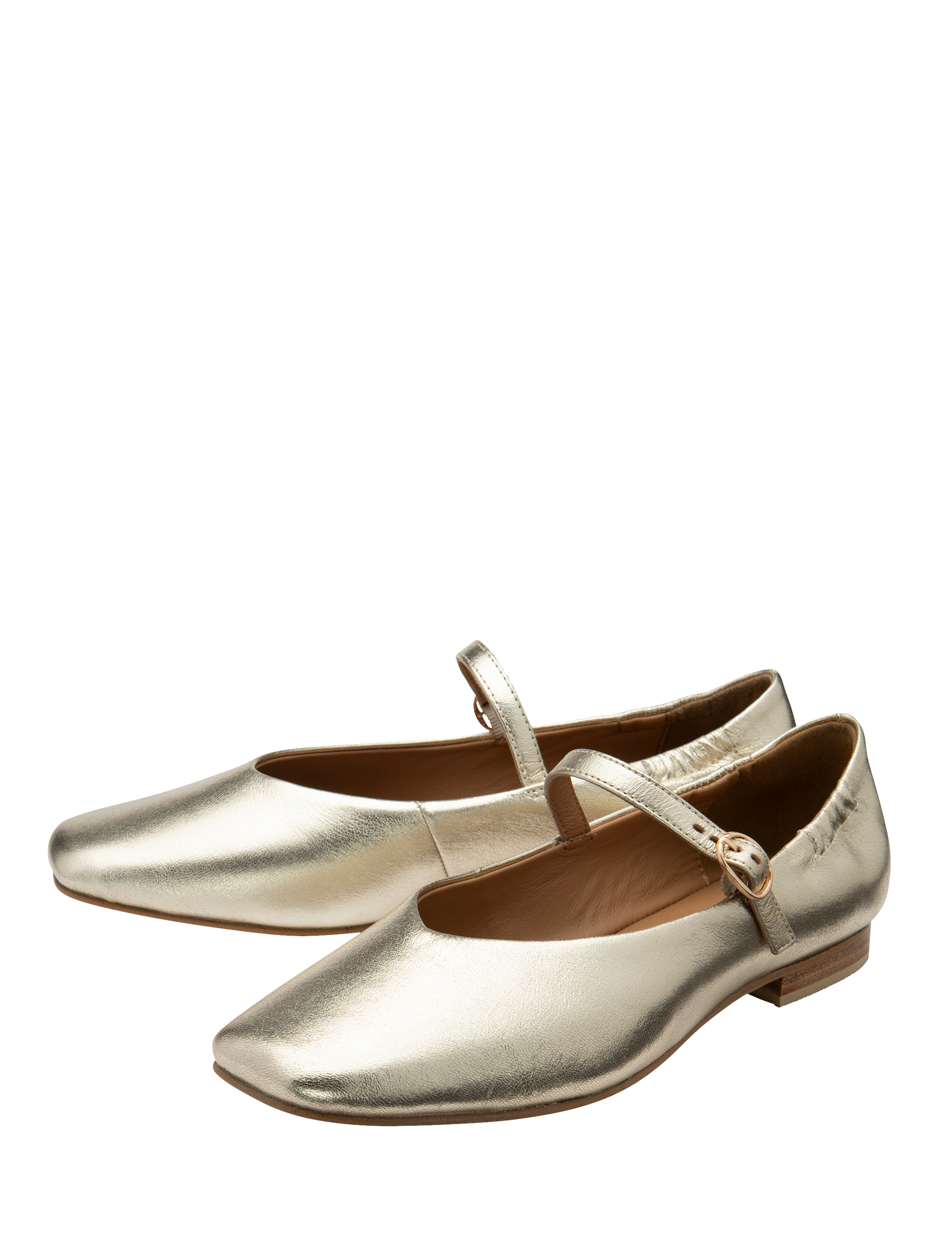 Product image 2 of 4, which shows Ravel Lanton Leather Mary Janes, Gold, 3