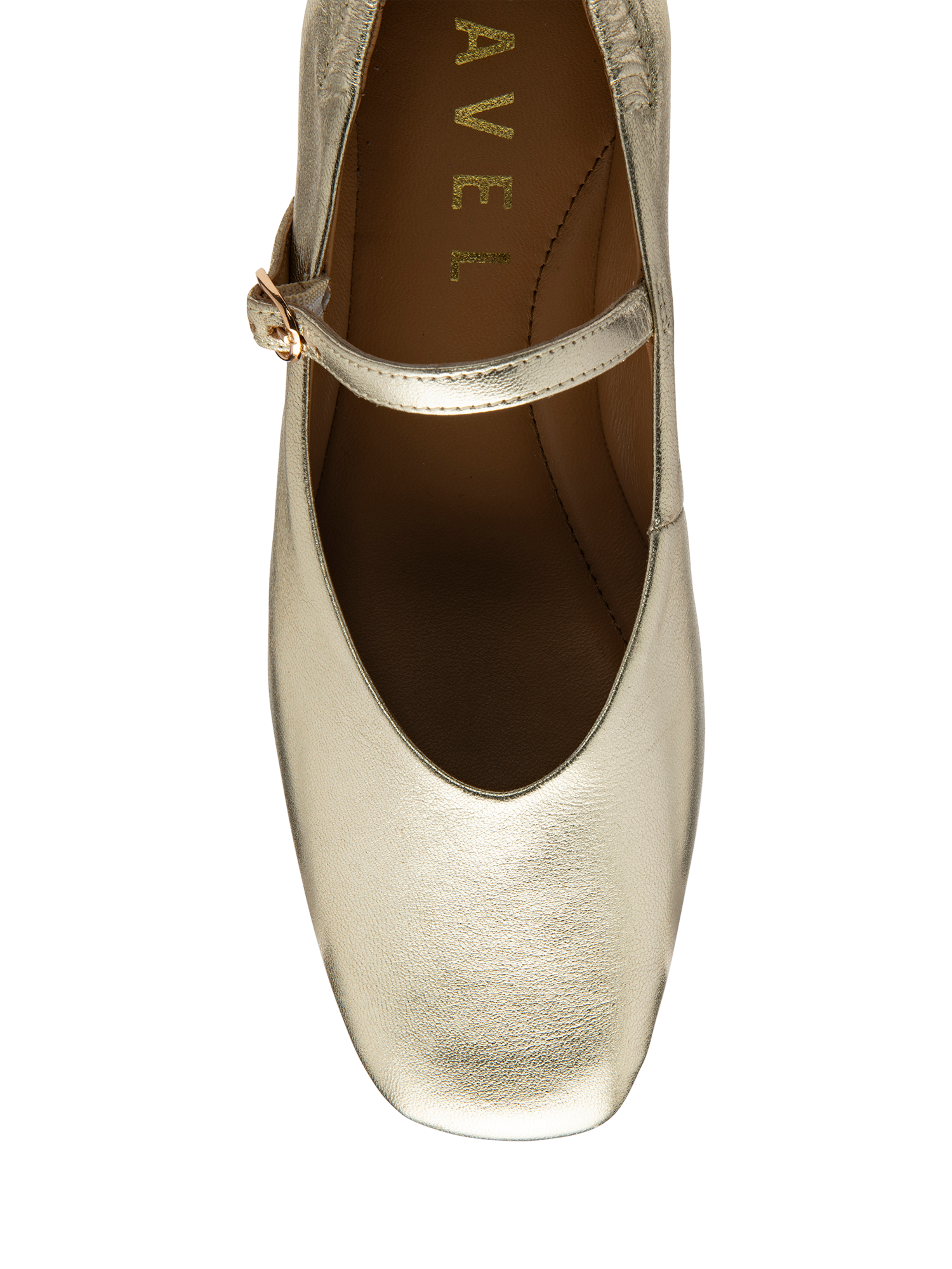Product image 4 of 4, which shows Ravel Lanton Leather Mary Janes, Gold, 3