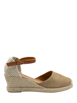 Ravel Rhea Suede Wedge Heeled Espadrilles, Mushroom, Mushroom