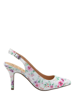 Ravel Kavan Pointed Slingback Heeled Courts, White