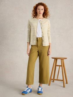 White Stuff Lulu Space Dye Yarn Pure Organic Cotton Cardigan, Natural/Multi, Natural/Multi