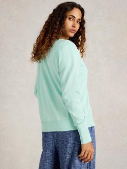 White Stuff Lulu Organic Cotton Cardigan - view 2, Light Blue