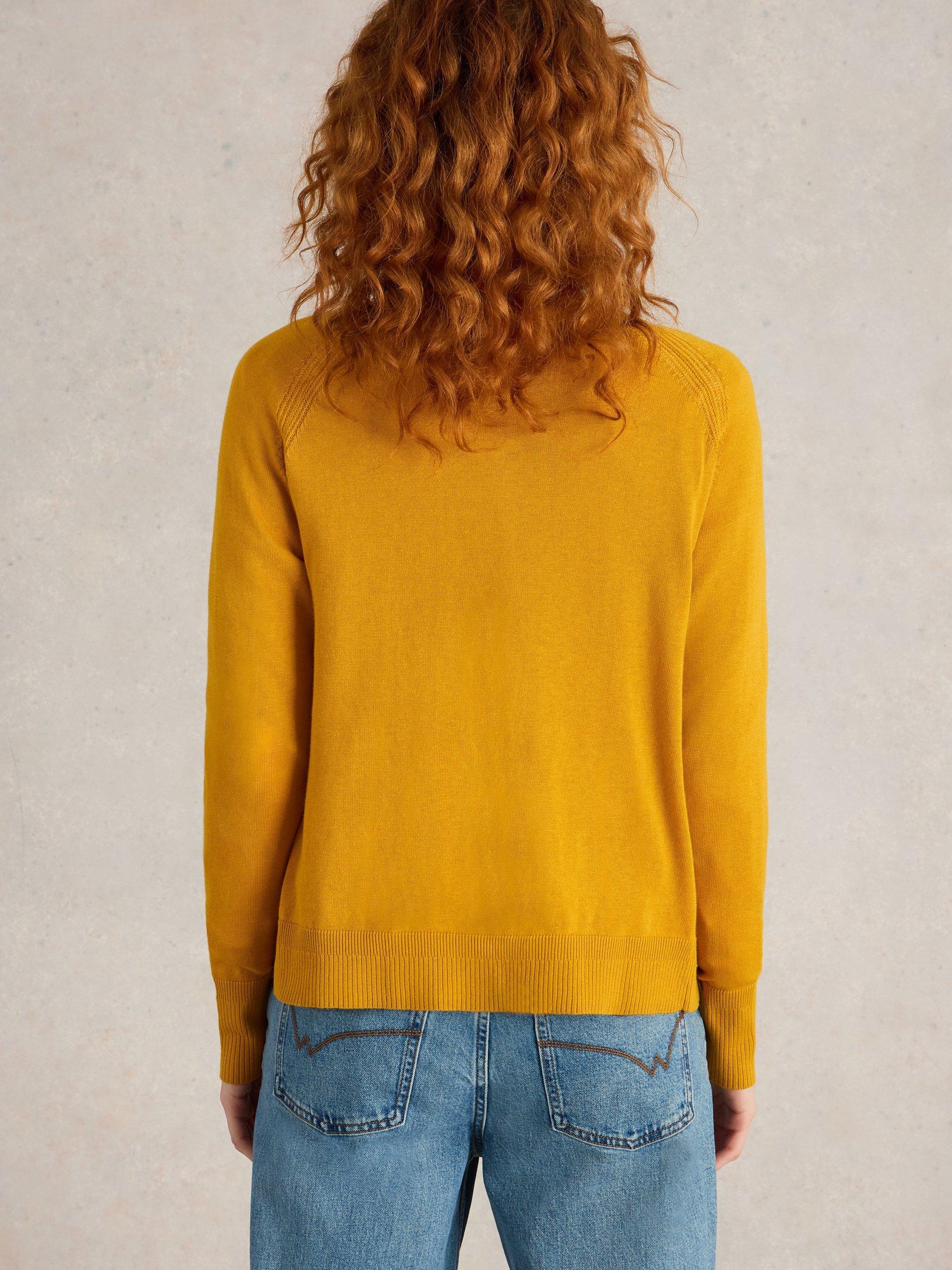Product image 2 of 5, which shows White Stuff Lulu Organic Cotton Cardigan, Mid Yellow, 6