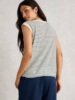 White Stuff Naria Stripe Tank, Navy/Multi - view 2, Navy/Multi