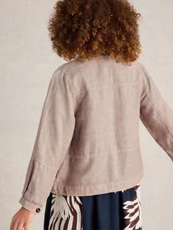 White Stuff Camille Linen Jacket, Light Natural - view 2, Light Natural