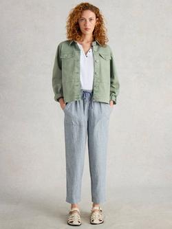 White Stuff Camille Organic Cotton Denim Jacket, Mid Green, Mid Green