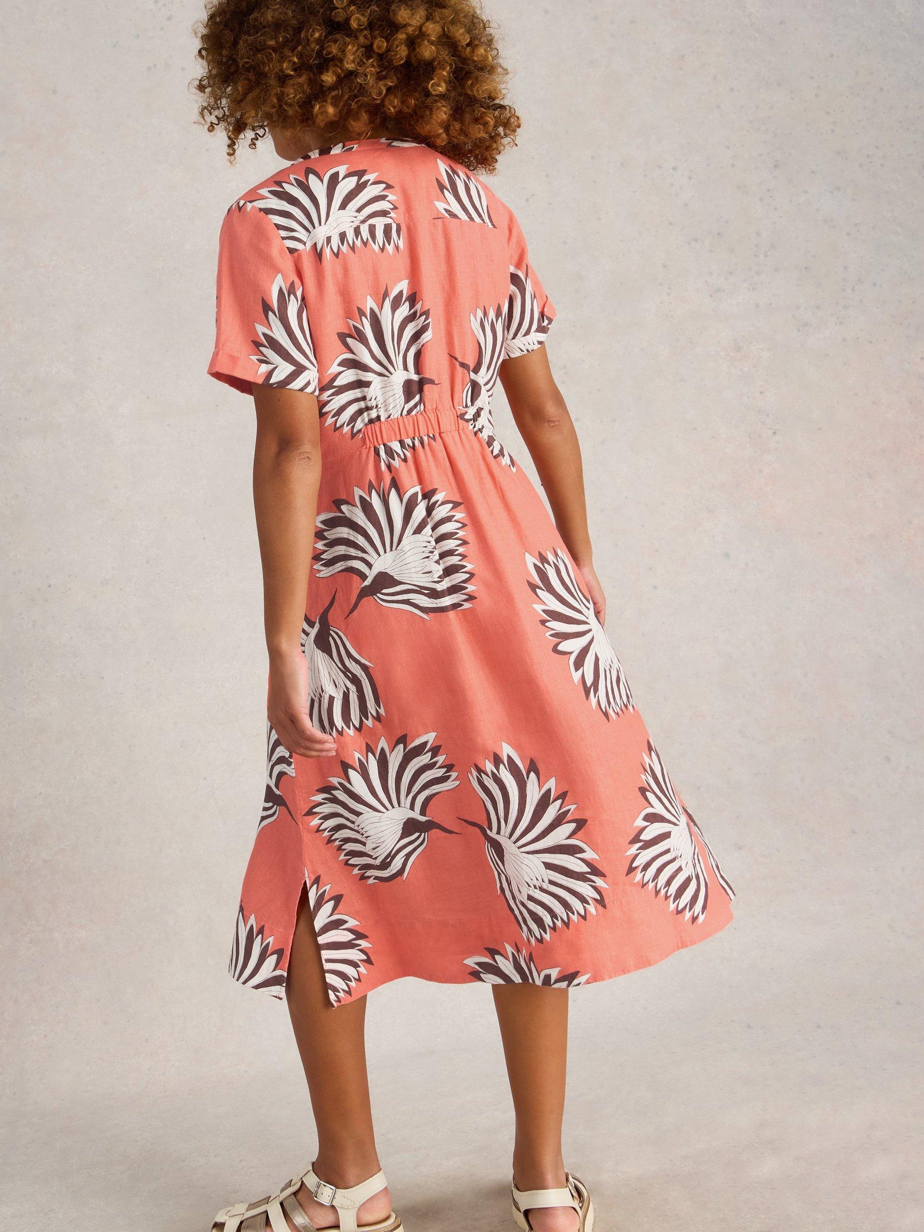 Product image 2 of 6, which shows White Stuff Iris Floral Midi Dress, Orange, 8