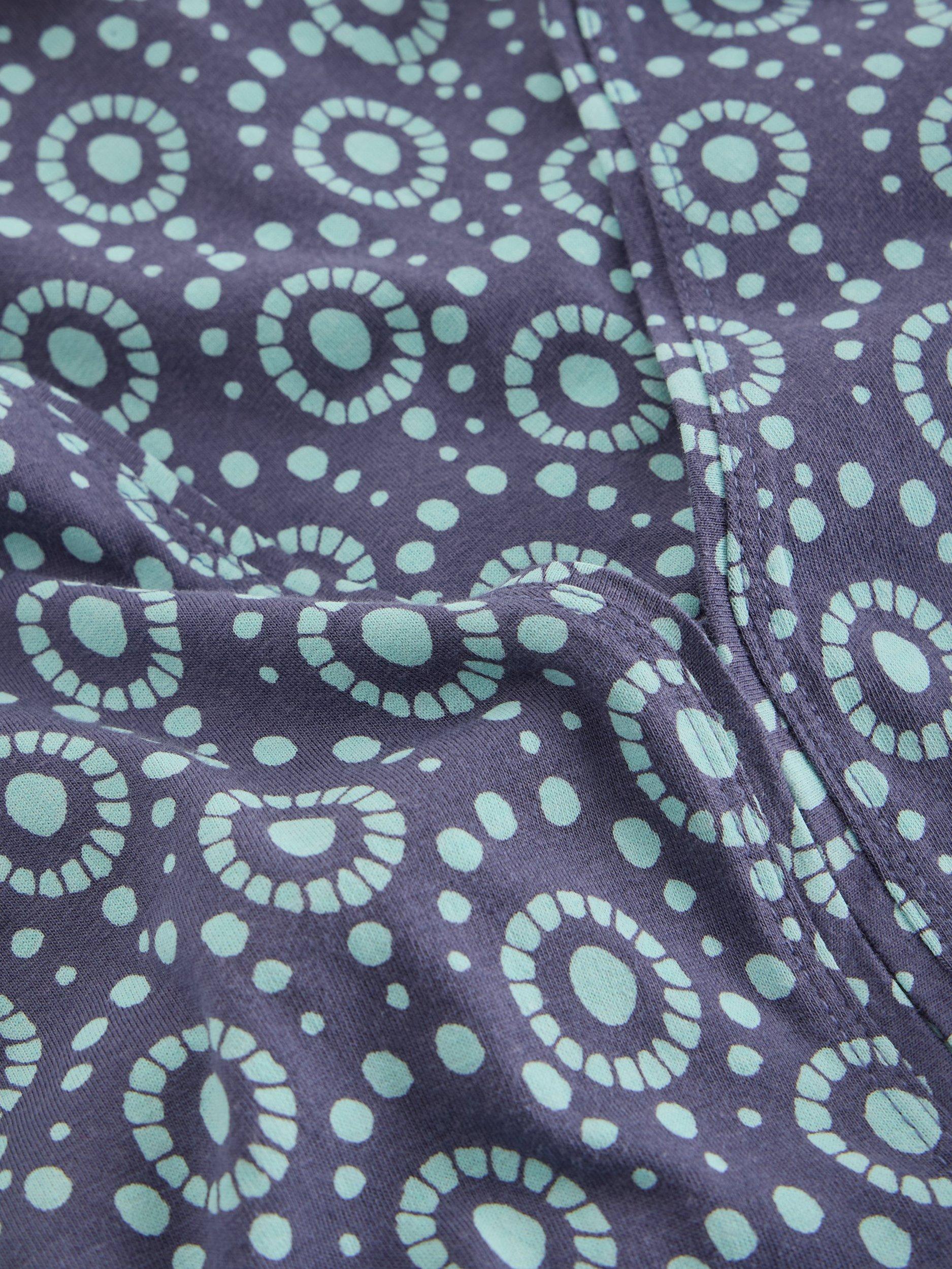Product image 6 of 6, which shows White Stuff Megan Abstract Organic Cotton Blend Dress, Navy/Multi, 6