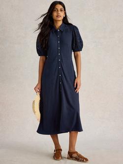 Whtie Stuff Rua Midi Shirt Dress, Dark Navy, Dark Navy