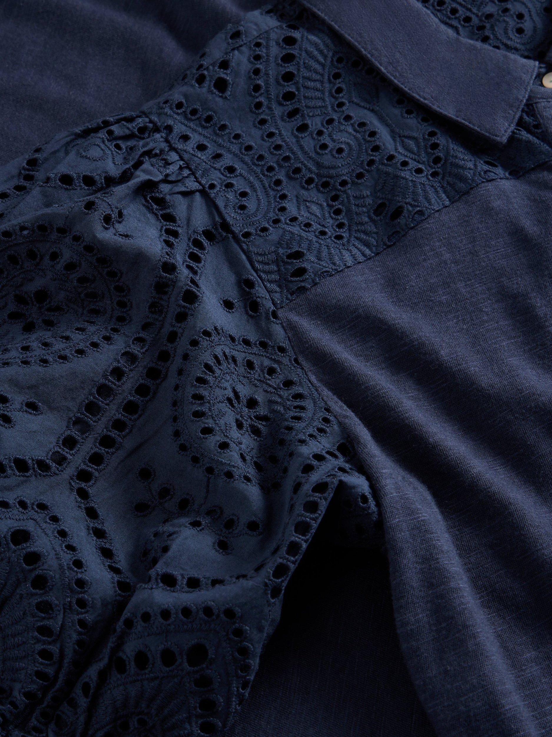 Product image 6 of 6, which shows Whtie Stuff Rua Midi Shirt Dress, Dark Navy, 6