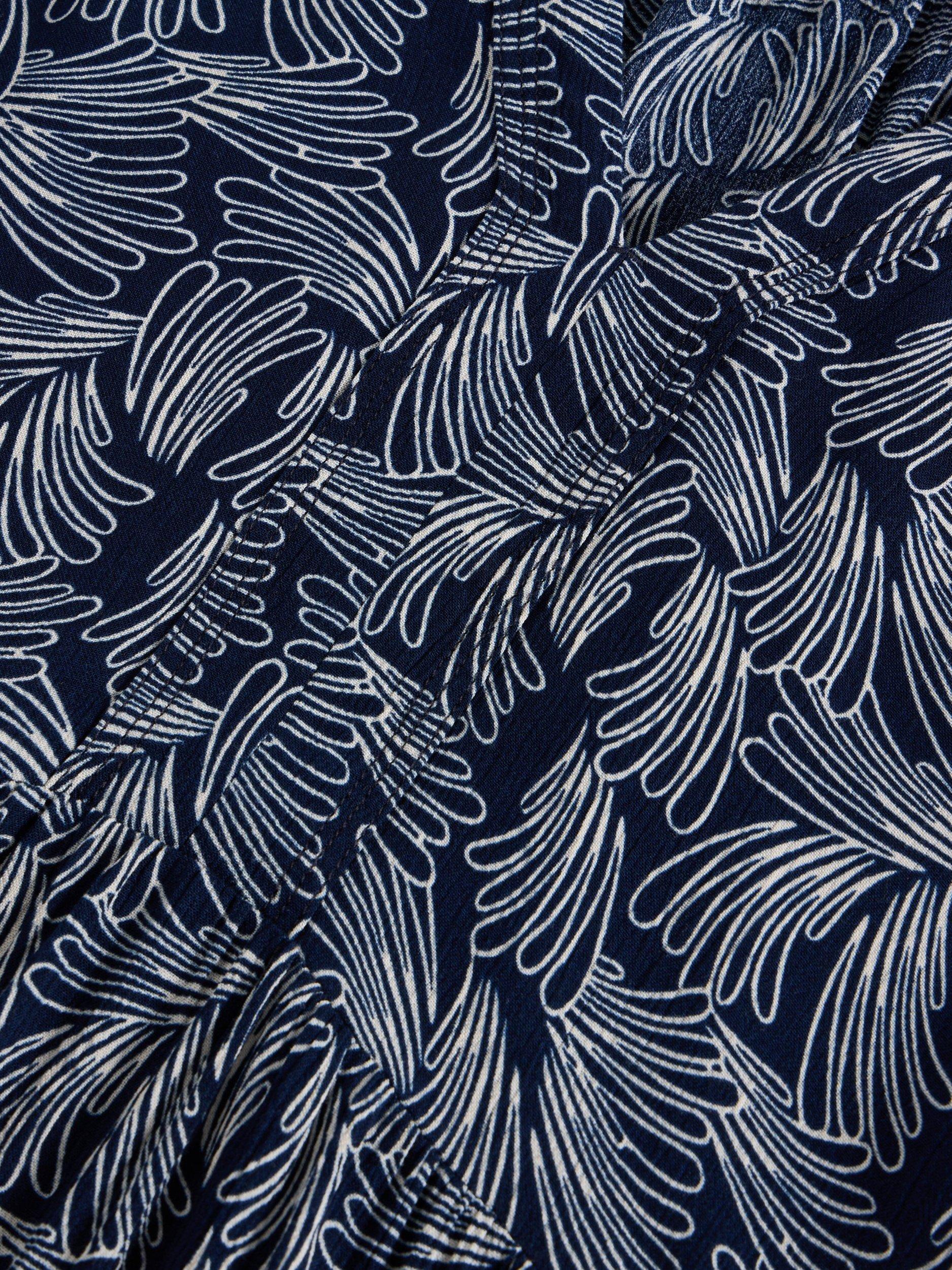 Product image 6 of 6, which shows White Stuff Sophia Tiered Knee Length Dress, Navy/White, 14