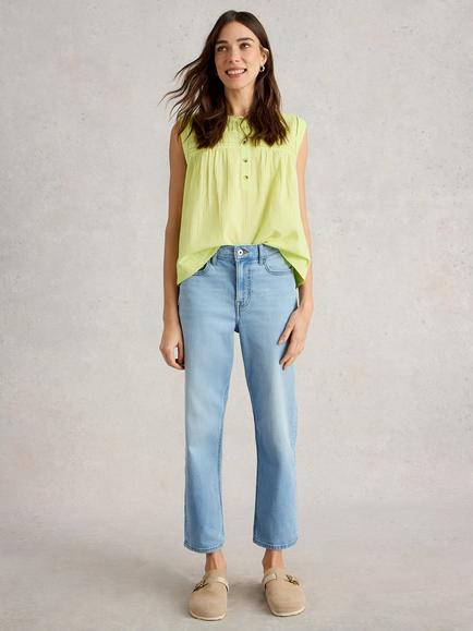 White Stuff Blake Straight Cropped Jeans, Light Denim, Light Denim