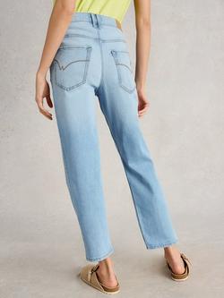 White Stuff Blake Straight Cropped Jeans, Light Denim - view 2, Light Denim