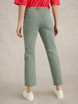 White Stuff Blake Straight Leg Jeans, Mid Green - view 2, Mid Green