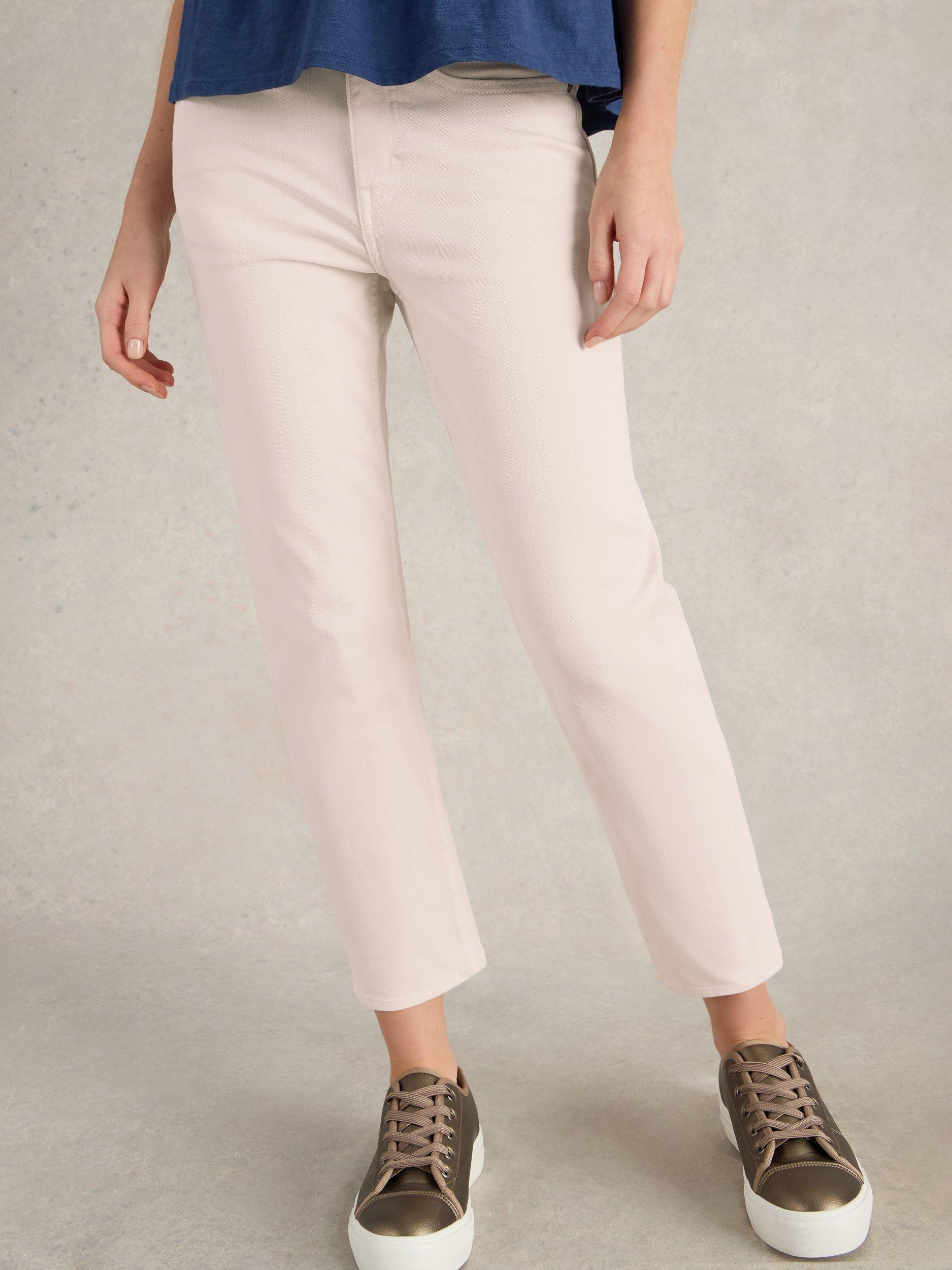 Product image 4 of 6, which shows White Stuff Blake Straight Leg Jeans, Natural White, 6S