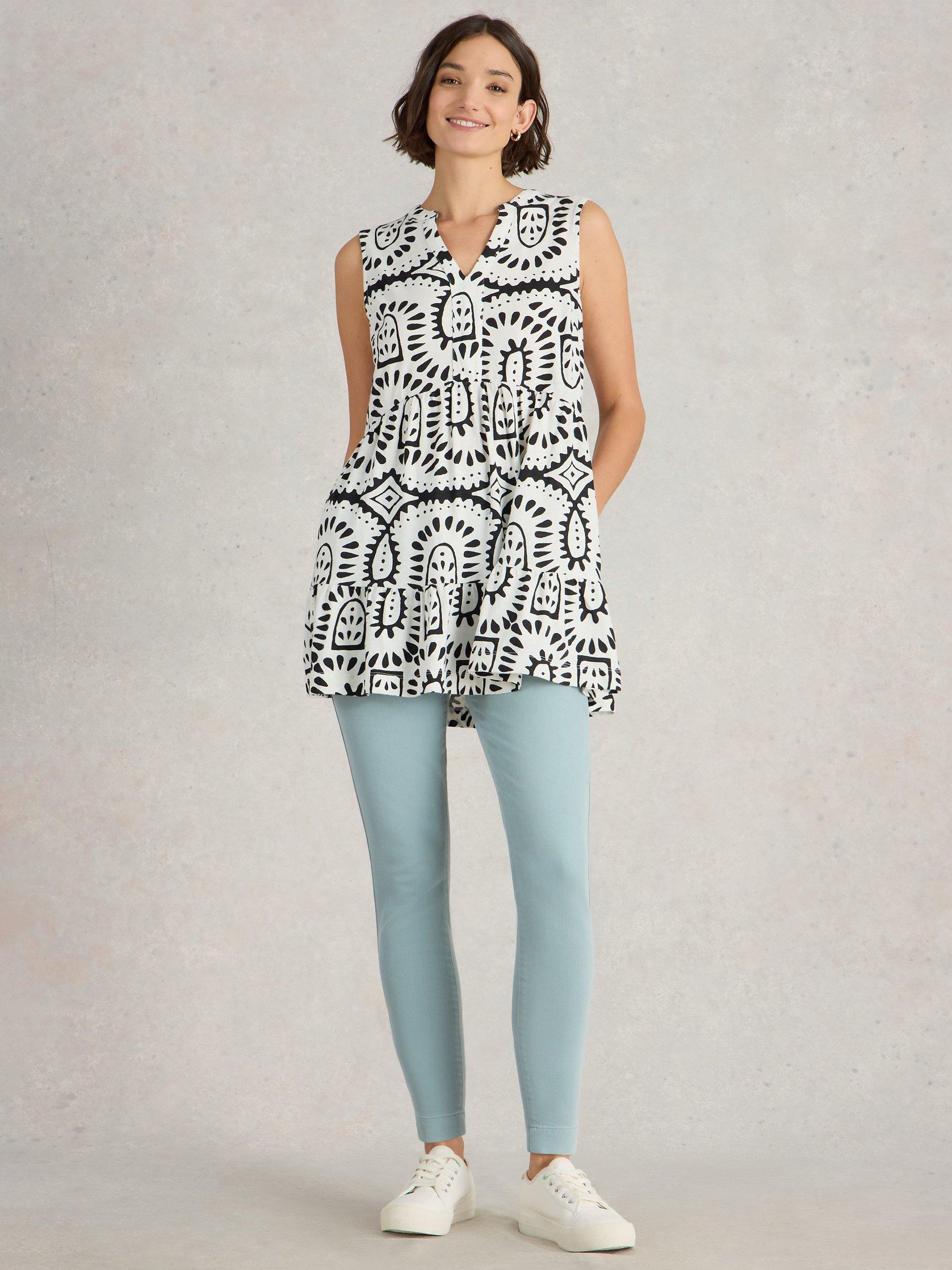 Product image 1 of 6, which shows White Stuff Janey Jeggings, Mid Blue, 10R