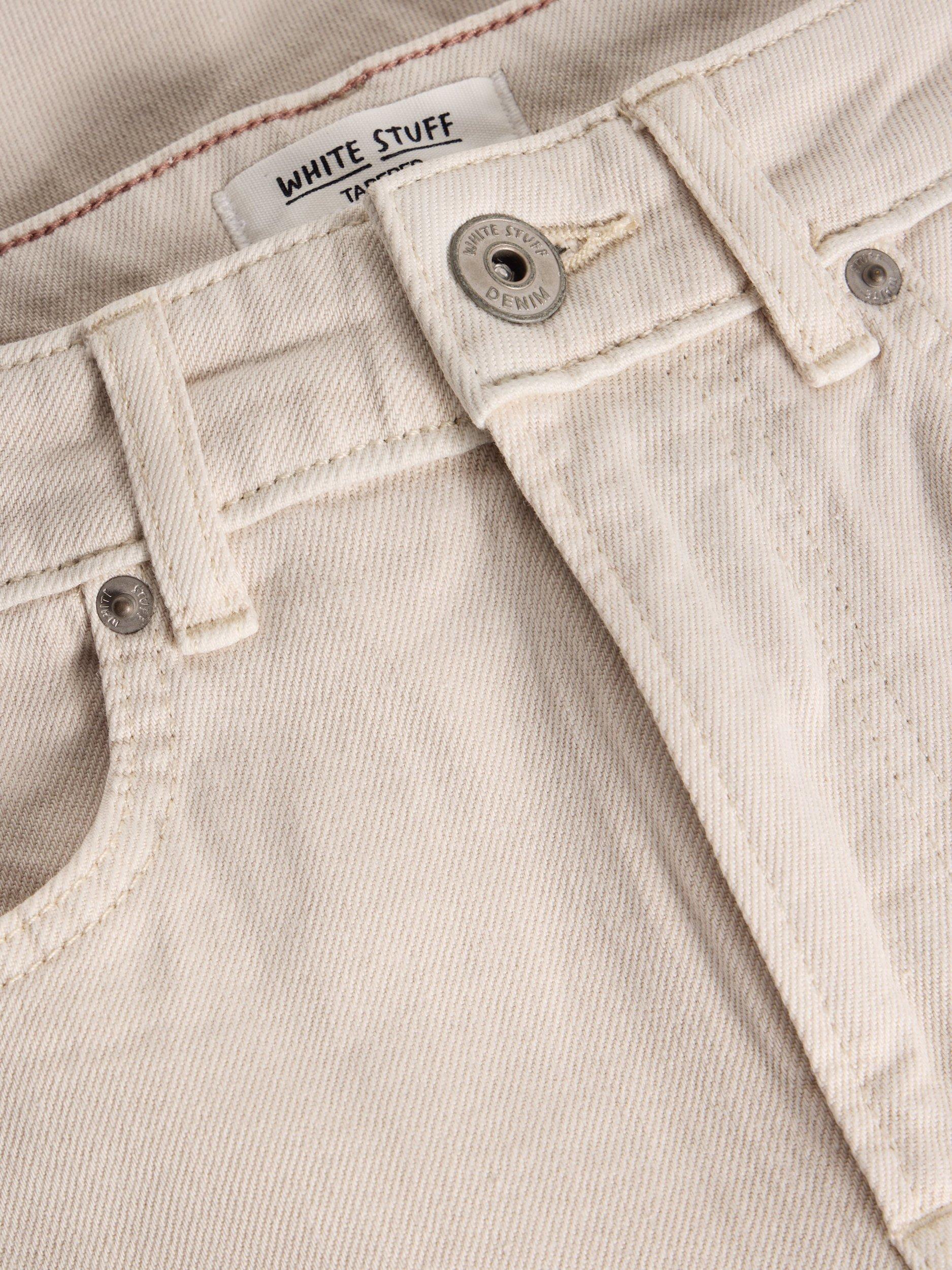 Product image 6 of 6, which shows White Stuff Tilly Organic Cotton Rich Tapered Jeans, White, 6S