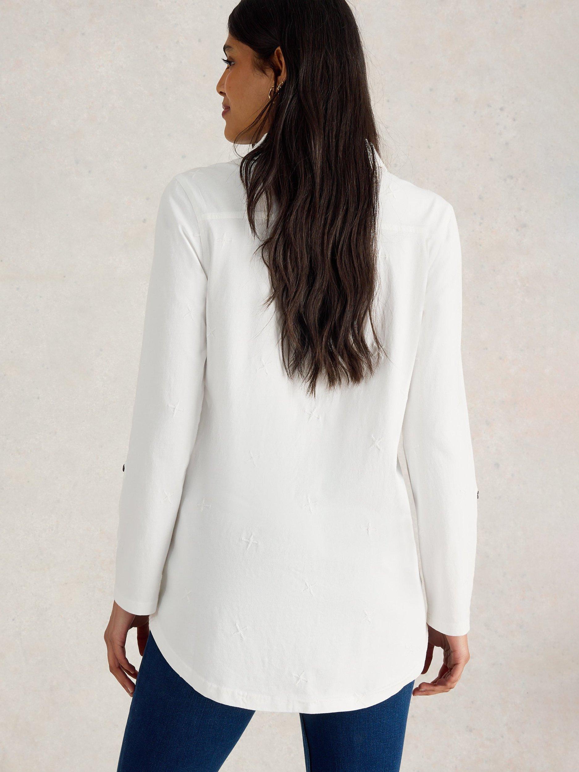 Product image 2 of 6, which shows White Stuff Annie Longline Shirt, White, 10