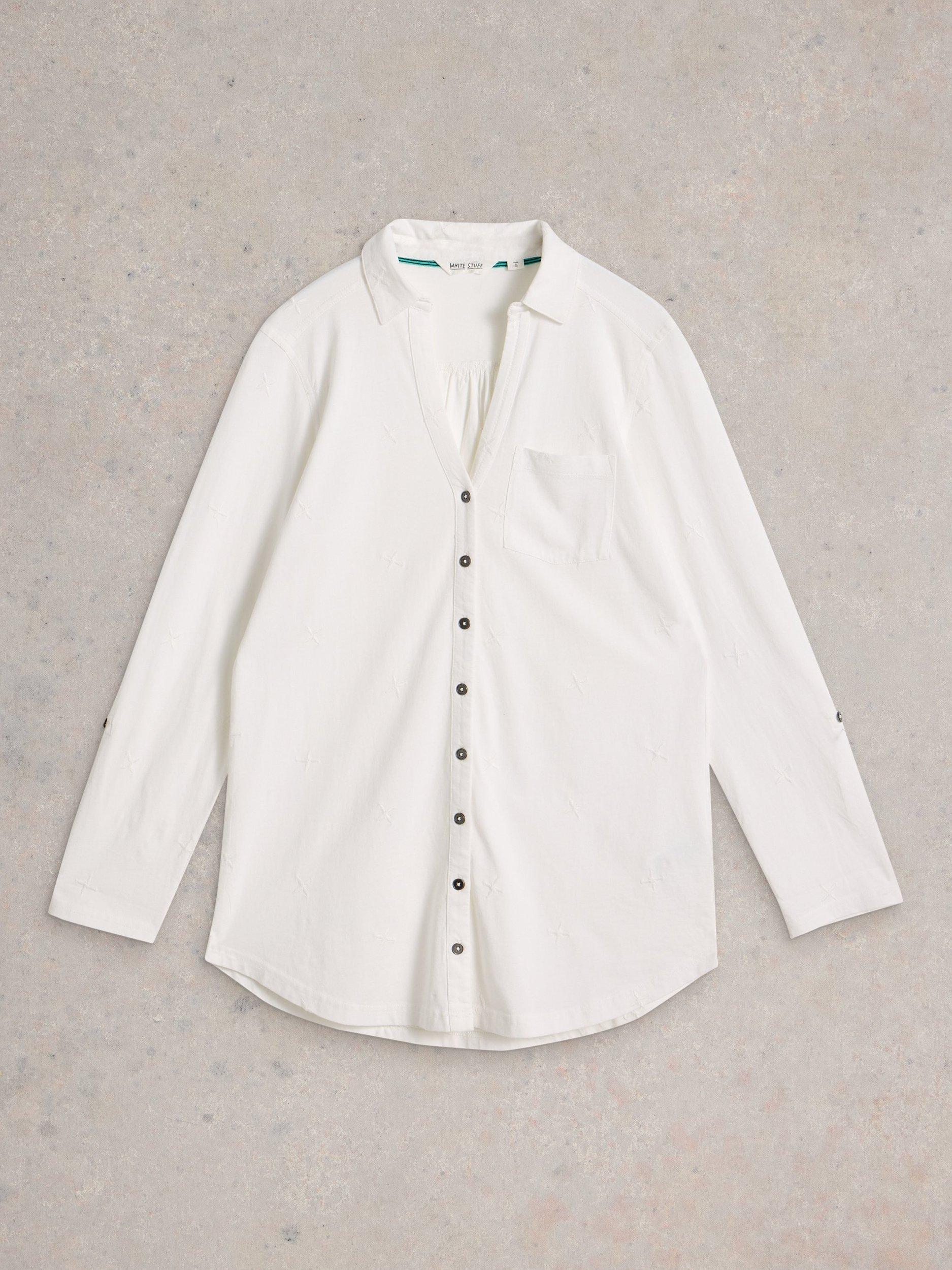 Product image 5 of 6, which shows White Stuff Annie Longline Shirt, White, 10