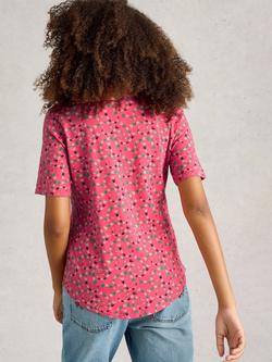 White Stuff Annie Floral Button Down Shirt, Coral Orange - view 2, Coral Orange