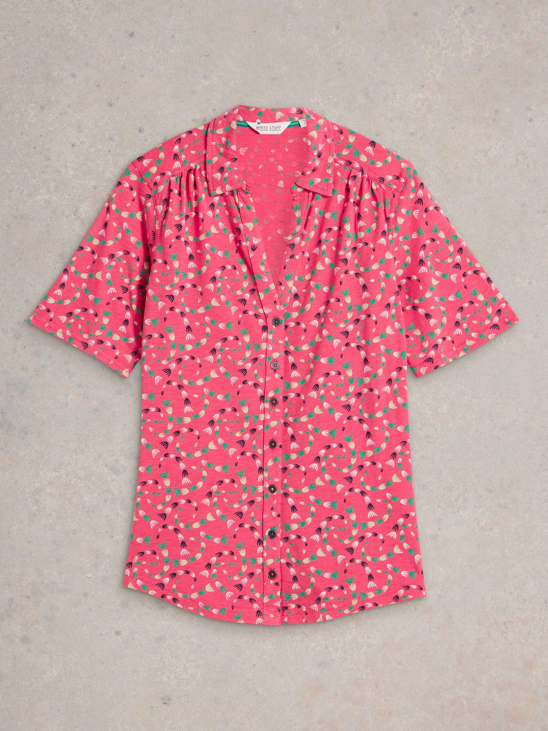 Product image 5 of 6, which shows White Stuff Annie Floral Button Down Shirt, Coral Orange, 24