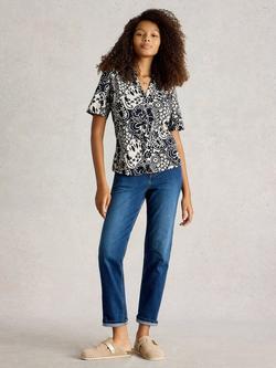 White Stuff Annie Paisley Button Down Shirt, Navy/Multi, Navy/Multi