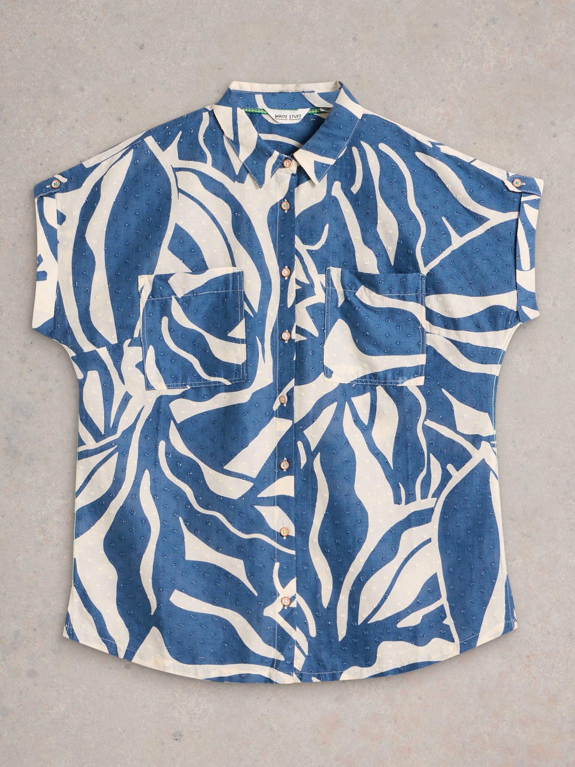 Product image 5 of 6, which shows White Stuff Ellie Floral Organic Cotton Shirt, Navy, 6