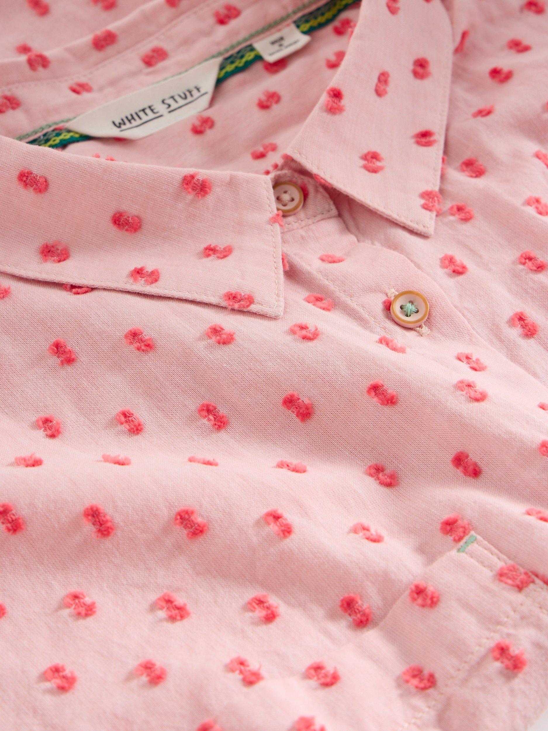 Product image 6 of 6, which shows White Stuff Ellie Polka Dot Organic Cotton Shirt, Pink/Multi, 6