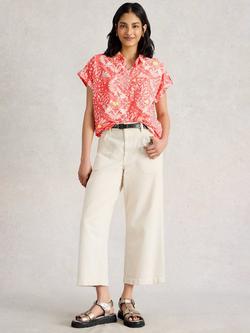 White Stuff Ellie Pure Cotton Shirt, Pink/Multi, Pink/Multi