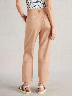 White Stuff Blaire Cropped Trousers, Dark Natural, Dark Natural