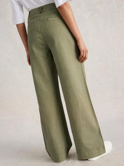 White Stuff Twister Organic Cotton Rich Trousers, Khaki - view 2, Khaki