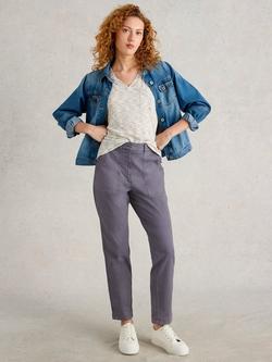 White Stuff Twister Organic Cotton Rich Chinos, Mid Purple