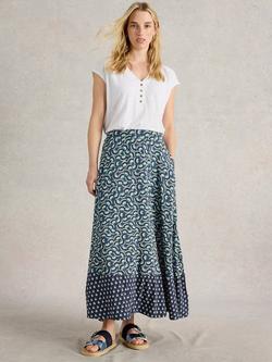 White Stuff Jada Jersey Maxi Skirt, Navy/Multi, Navy/Multi