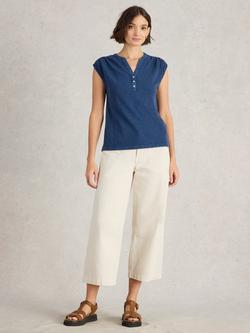 White Stuff Dina Organic Cotton Tank Top, Blue