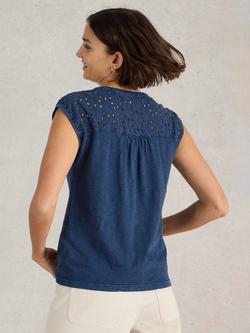 White Stuff Dina Organic Cotton Tank Top - view 2, Blue