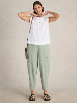 White Stuff Isla Organic Cotton Sleeveless Top, White, White