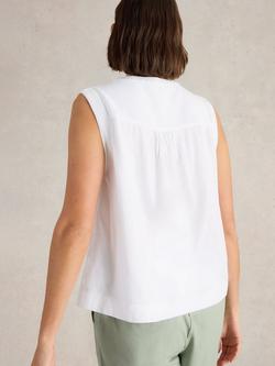 White Stuff Isla Organic Cotton Sleeveless Top, White - view 2, White