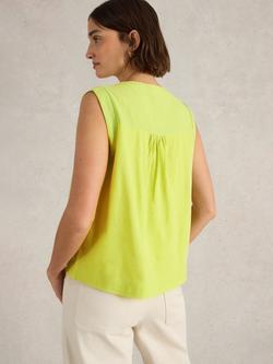 White Stuff Isla Organic Cotton Sleeveless Top, Light Yellow - view 2, Light Yellow