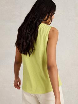 White Stuff Lola Cotton Vest Top - view 2, Light Yellow