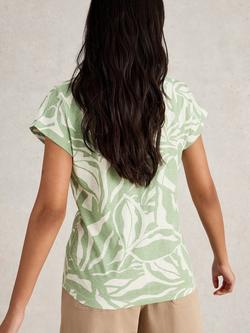 White Stuff Nelly T-Shirt, Green/White - view 2, Green/White