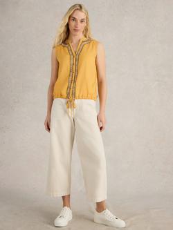 White Stuff Tulip Pure Organic Cotton Sleeveless Top, Mid Yellow, Mid Yellow