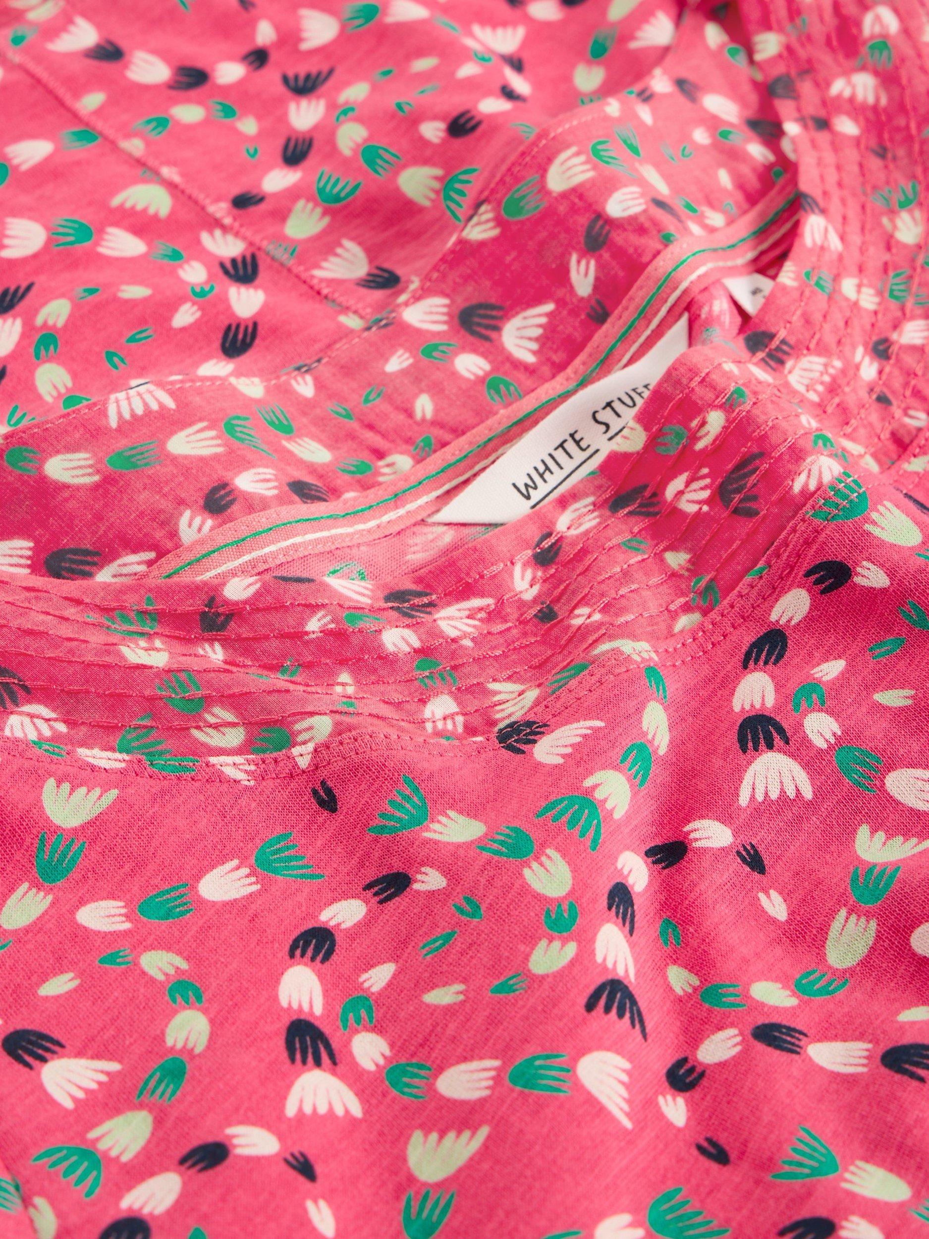 Product image 6 of 6, which shows White Stuff Weaver Pure Organic Cotton T-Shirt, Pink/Multi, 6