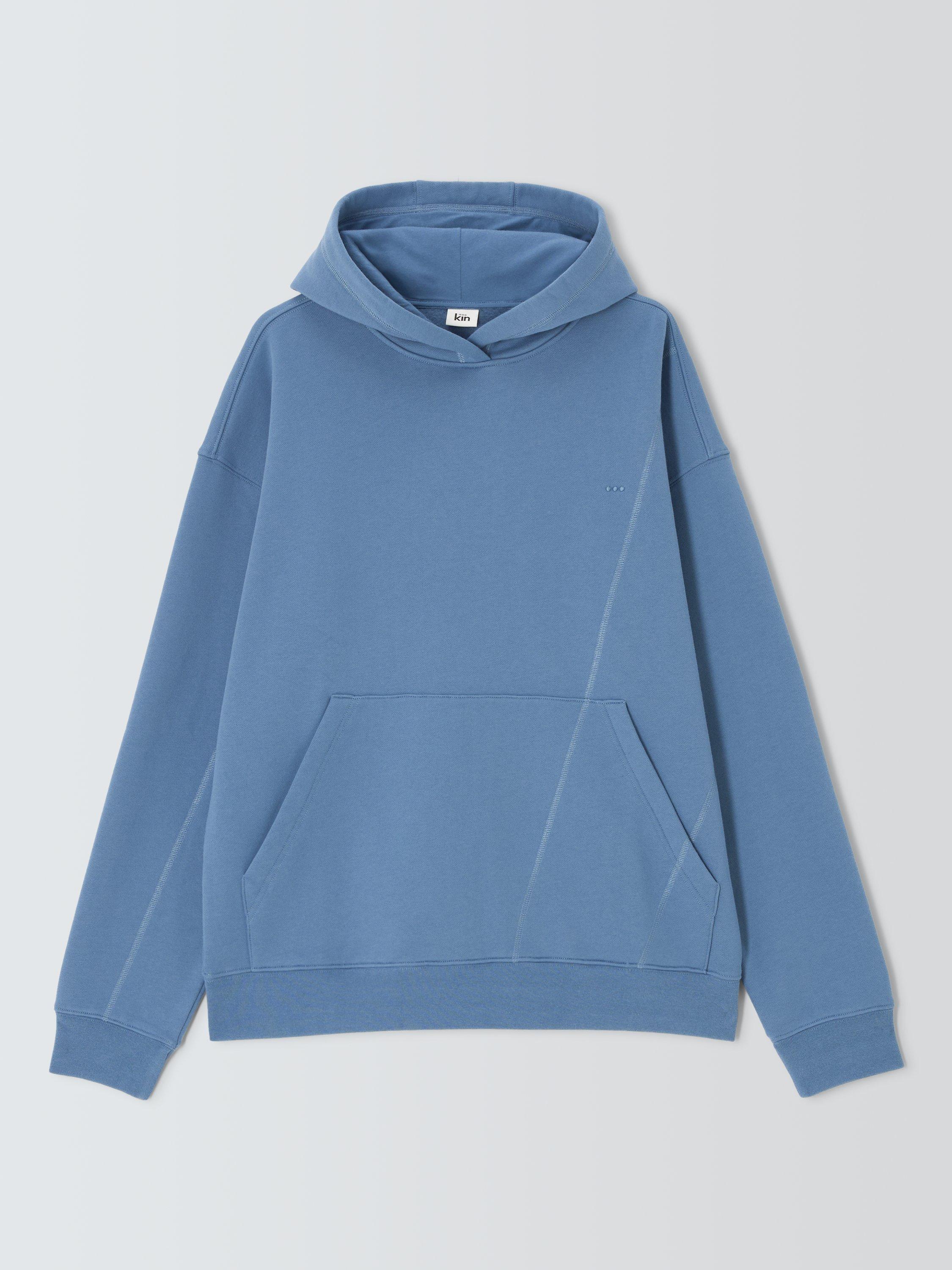 Product image 4 of 6, which shows Kin Asymmetrical Cotton Blend Hoodie, Tradewinds, S