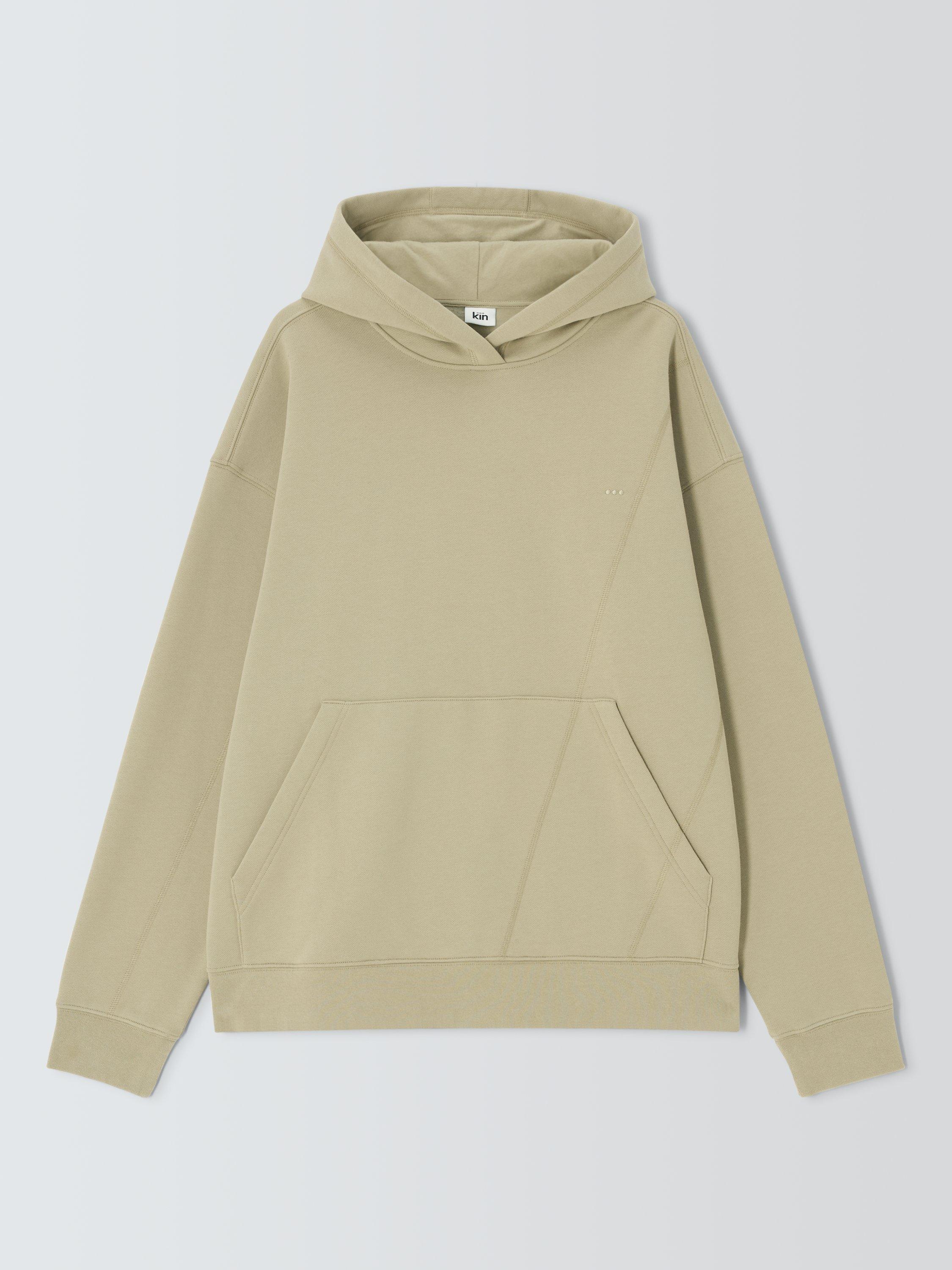 Product image 4 of 6, which shows Kin Asymmetrical Cotton Blend Hoodie, Eucalyptus, M