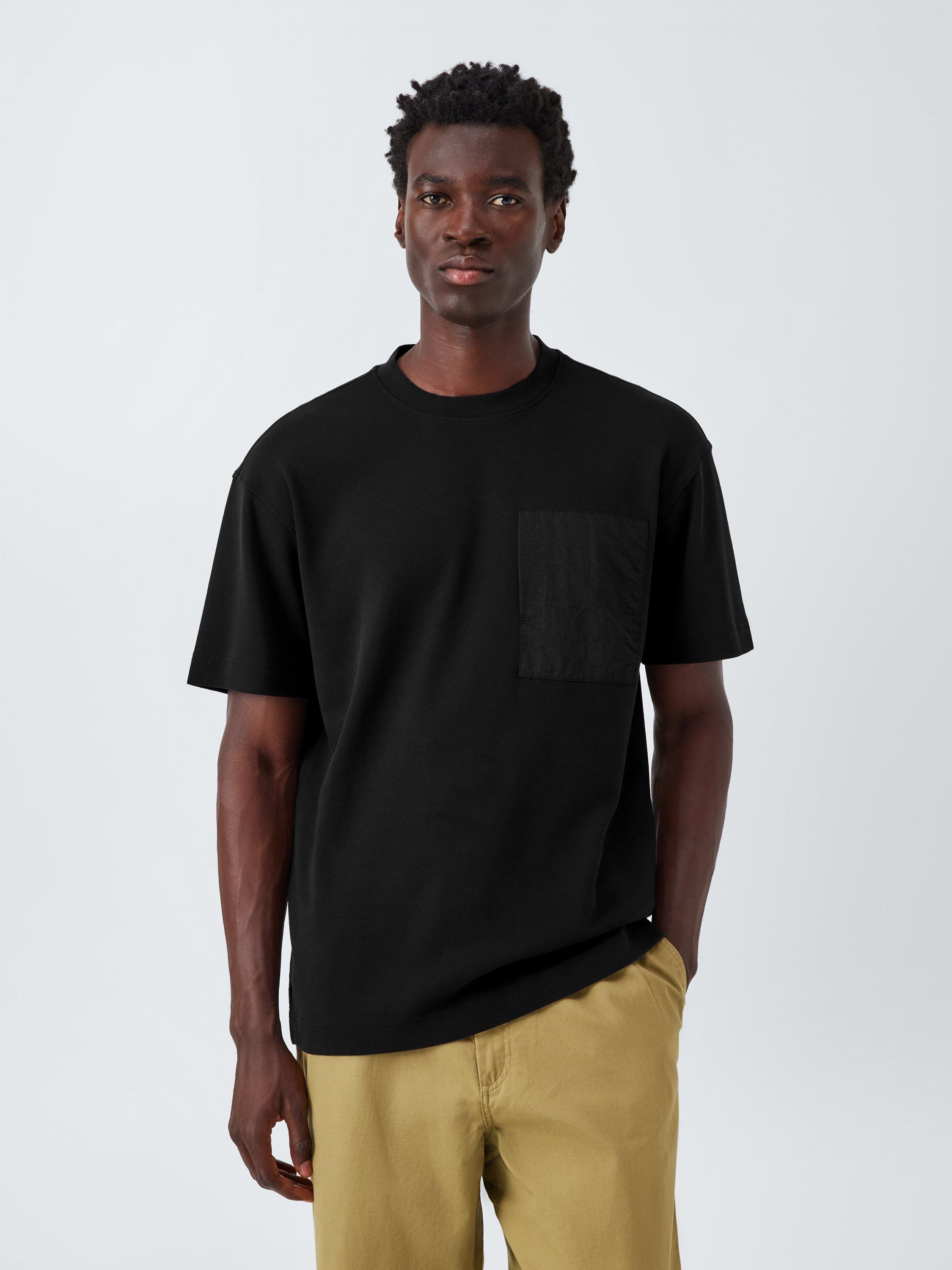 Product image 1 of 6, which shows Kin Nylon Pocket Cotton T-Shirt, Black, S