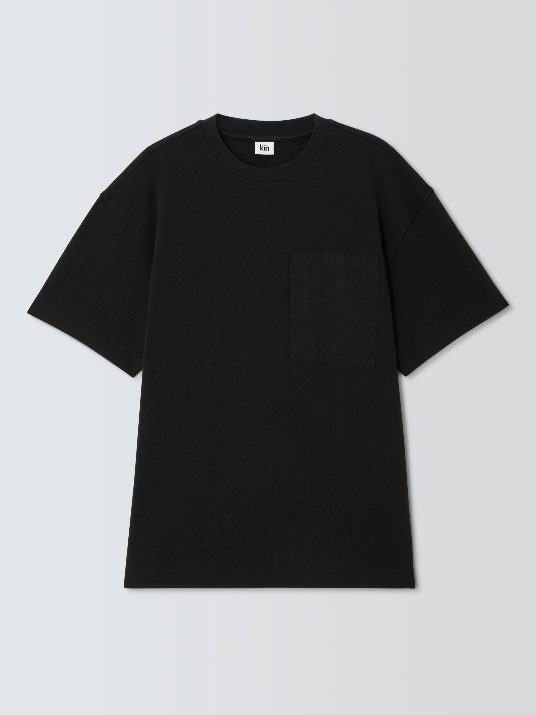 Product image 4 of 6, which shows Kin Nylon Pocket Cotton T-Shirt, Black, S