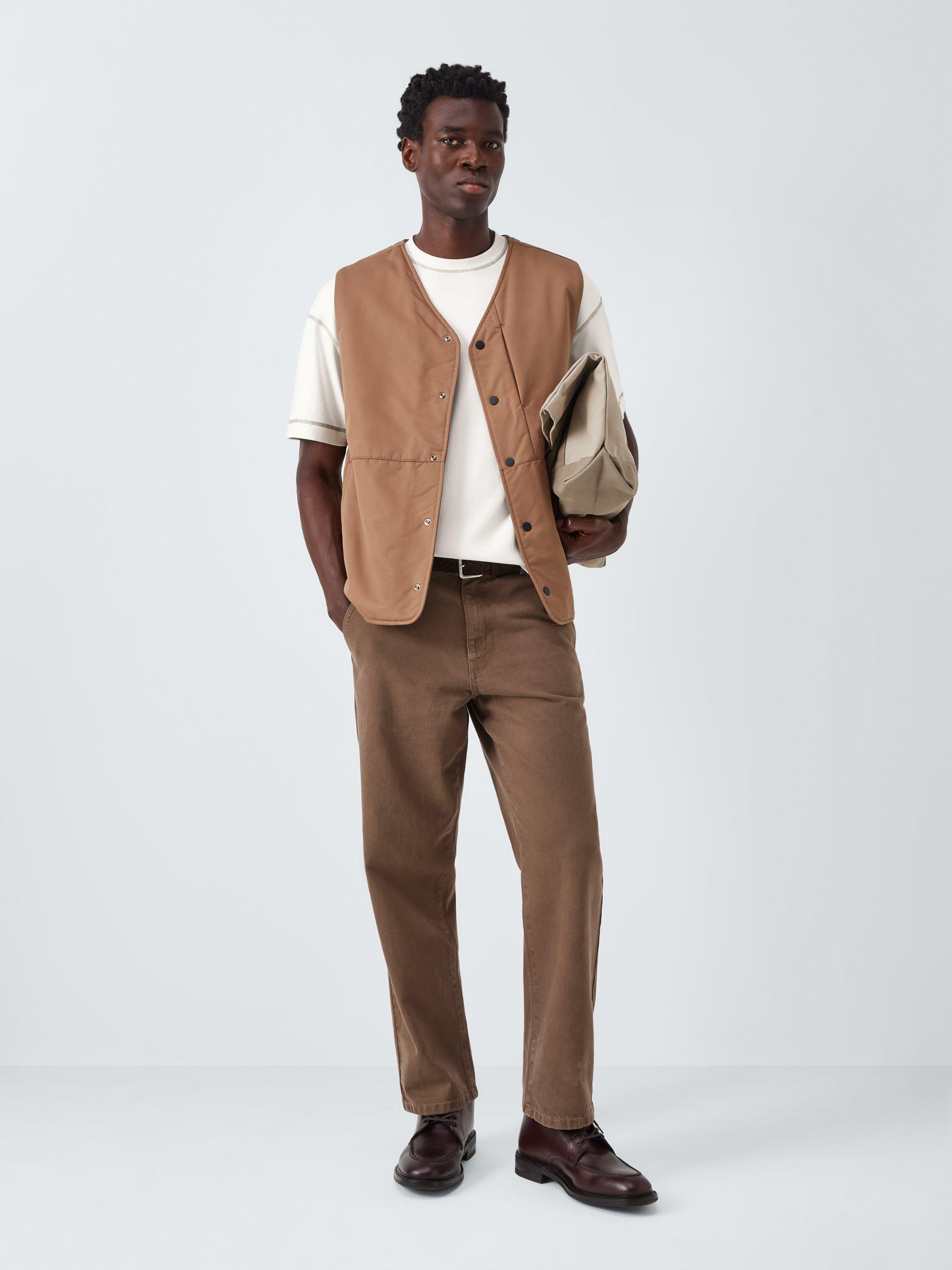 Product image 3 of 6, which shows Kin Contrast Trim Cotton T-Shirt, Cloud Dancer, S