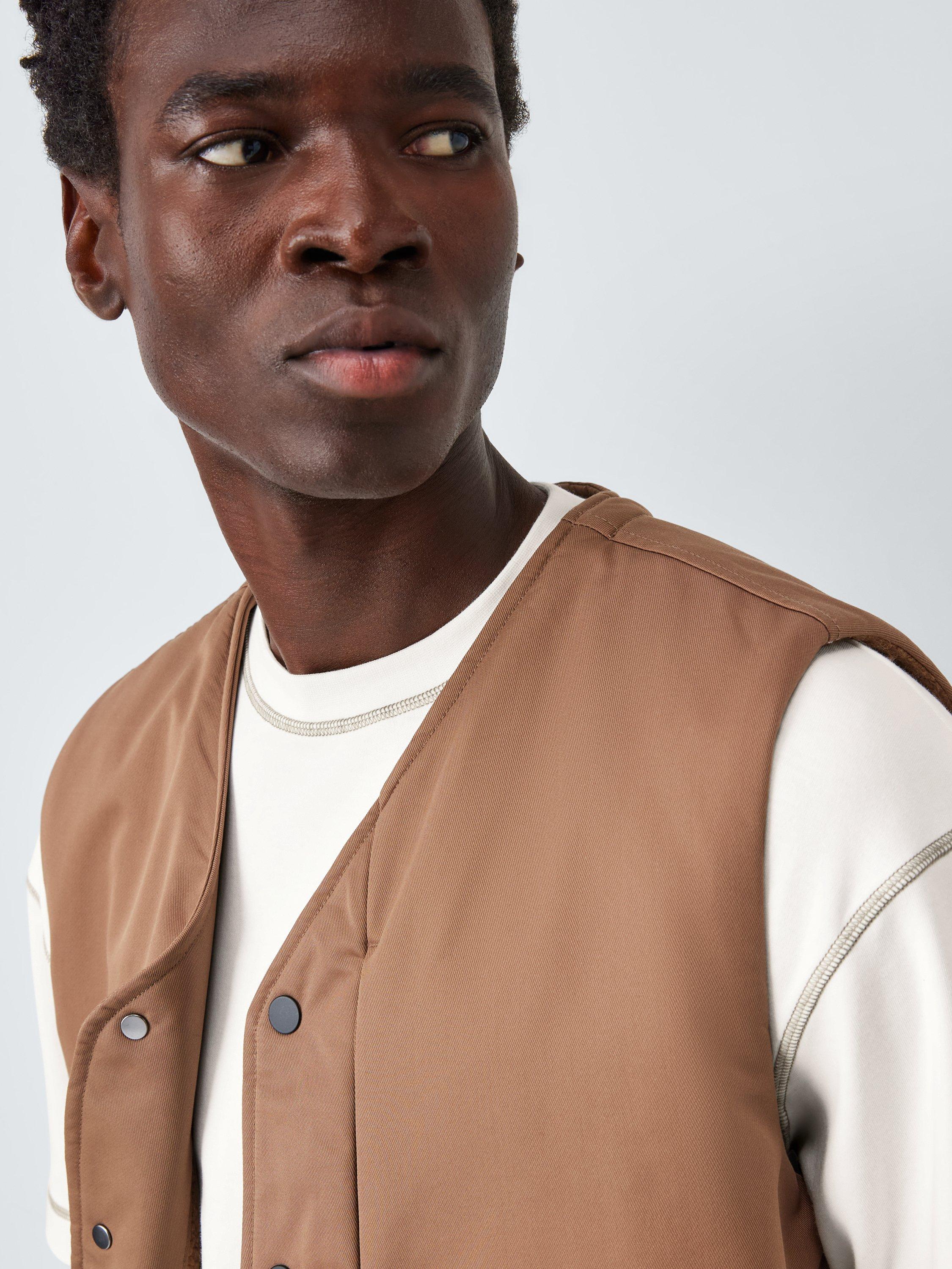 Product image 5 of 6, which shows Kin Contrast Trim Cotton T-Shirt, Cloud Dancer, S