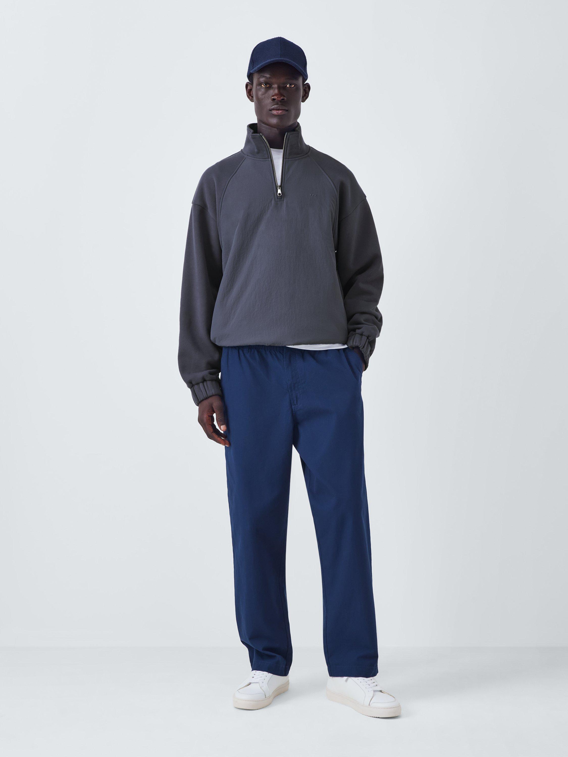 Product image 3 of 6, which shows Kin Cotton Blend Half Zip High Neck Sweater, Asphalt, S